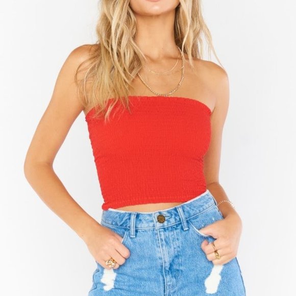 Victoria Secret's PINK Red Strapless Crop Top - Picture 1 of 5
